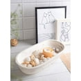 thumbnail image 2 of Luxe Designs | Wooden Dough Bowl - Acacia Wood Rustic Dough Bowl - Handmade Decorative Bowls for Home Decor, Bathroom, Kitchen Counter, & More - Large Wood Dough Bowl (Rustic White, Regular), 2 of 9