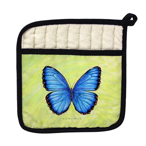 Betsy Drake PT348 Dicks Blue Morpho Pot Holder