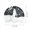 thumbnail image 4 of Gorro de natación impermeable de silicona con impresión Kunpeng 1 Pc Negro Blanco, 4 of 5