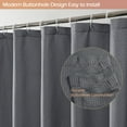 thumbnail image 2 of OVZME Leon 78" Length Grey 3D Embossed Textured Fabric Shower Curtain for Bathroom - Waterproof & Machine Washable Hotel and Spa Quality, Luxury Bath Curtain with Button Holes, 72"W x 78"H, Grey, 2 of 7