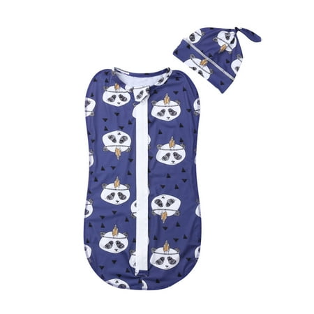 

TFFR Unisex Newborn Infant Baby Cotton Sleeping Bags Cartoon Print Zipper Swaddle Wrap Pajamas Set
