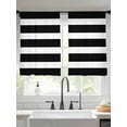 thumbnail image 3 of Sheer Curtains 45 inches Long 2 Panels Set White Black Striped Simple Stripes Background Tiers Sheers Rod Pocket Small Window Short Curtains for Kitchen Cafe, Each 52" W x 45" L, 3 of 7