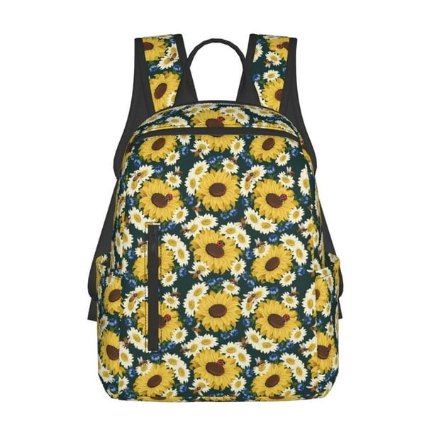 Disketp Sunflowers Mochila Ligera e Impermeable, Mochila de Día Resistente para Viajes, Senderismo y Uso Diario para Hombre y Mujer