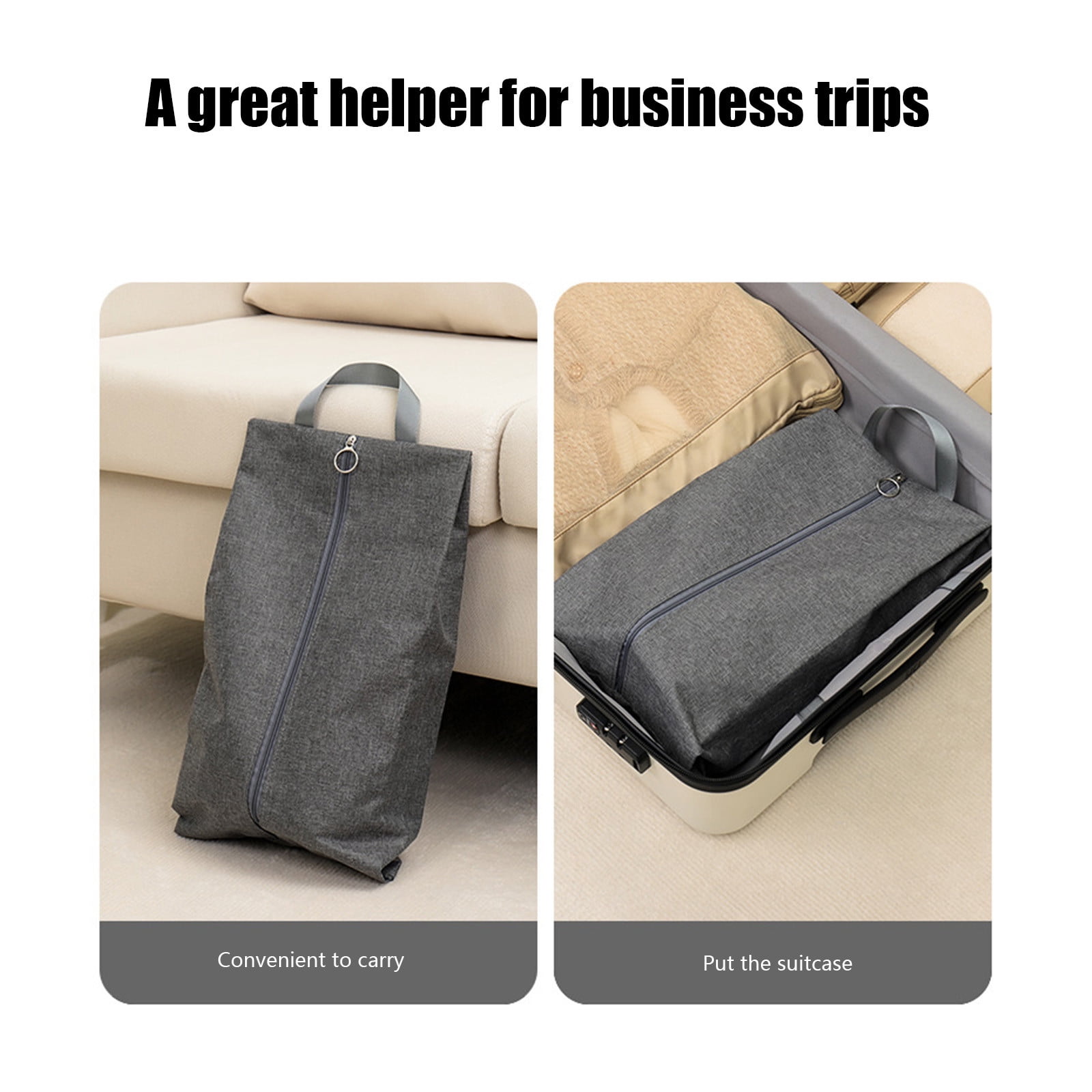 2 Pièces Sacs à Chaussures De Voyage Housses Imperméables - Anti-Poussière Avec Fermeture Éclair, Bleu Foncé