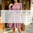 thumbnail image 3 of Sweater Dress for Women Long Sleeve Round Neck Dresses Elegant A-Line Knitted Swing Dress for Fall Winter Pink M, 3 of 7