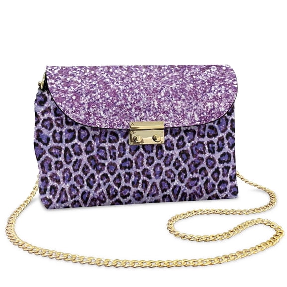 Pzuqiu Leopard Print Crossbody Bags for Women Trendy Minimalist Fashion Casual Leather Quilted Shoulder Bag with Chain Strap Vintage Exquisite Functional Gifts for Women