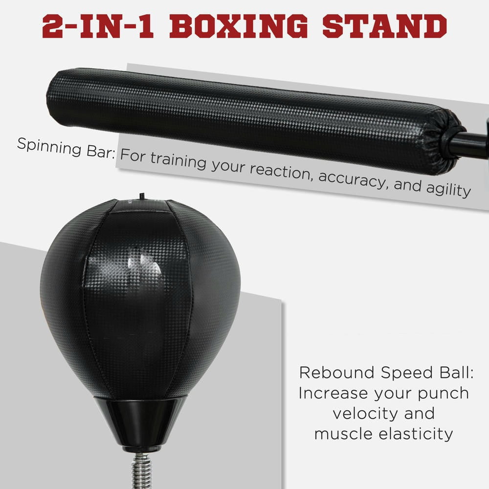 Kadyn Punching Bag with Suction Cups and 64-81in Adjustable, Adjustable Punch Bag with Stand for Teenagers and Adults, Black