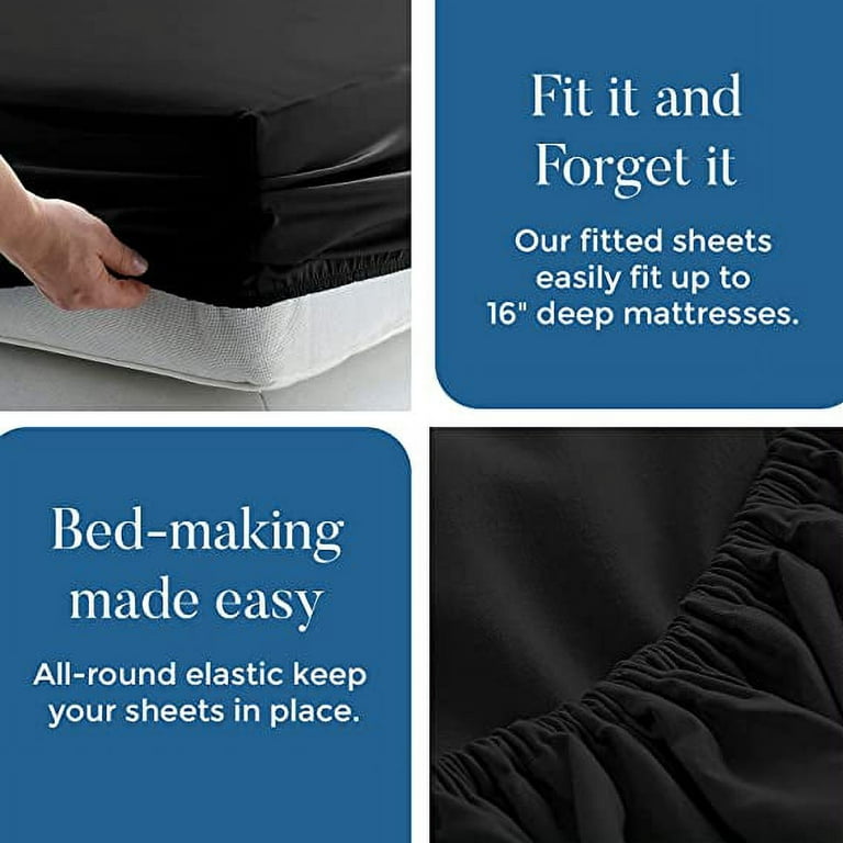 Soft Stretch Twin Fitted Sheet Only - Jersey Knit & 4-Way Stretchy Snug  Fit, Stay in Place and No More Slipping, Wrinkle Free Mattress Sheets, Cozy