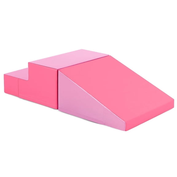GVN Pink Foam Blocks Step and Slide Climber Soft Play Set for Infants