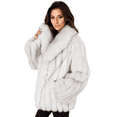 thumbnail image 3 of DEBIMY Women Faux Fur Overcoat Warm Luxury Jacket Winter Coat for Christmas Snow Sport Light Grey L, 3 of 5