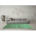 thumbnail image 3 of Ahgly Company Indoor Rectangle Abstract Turquoise Blue Modern Area Rugs, 5' x 7', 3 of 4
