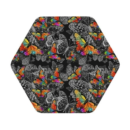 

Cauagu Multicolored Butterflies C for Round Coaster Drink Coasters Set of 4 Leather Bar Beer Beverage Cup Mat for Drinks for Tabletop Protection & Coffee Table Decor