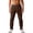 Coffee, variant on Zimjoy Men's Cotton Linen Pants Taper Slim Fit Straight Leg Sports Pants Drawstring Elastic Casual Trousers with Pockets,Beige L