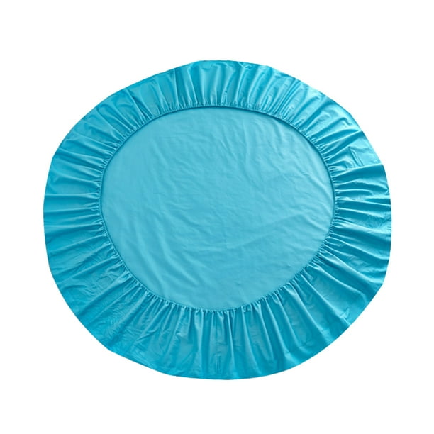 Sábana bajera elástica redonda de 200 cm de diámetro para cama, funda de colchón ajustable en 16 colores Azul