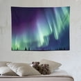 thumbnail image 4 of GOSMITH  Aurora Borealis Tapestry, Exquisite Atmosphere Solar Starry Sky Calming Night Image, Wide Wall Hanging for Bedroom Living Room Dorm, 40x30, Dark Blue Mint Green, 4 of 7