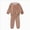 A3-Khaki, variant on Girls Plush Fleece Pajama Set,Contrast Trim Long Sleeve Loungewear for Kids 3-4 Years