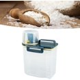 thumbnail image 4 of HUGFEGWE Rice Storage Container, Plastic Rice Dispenser Bin with Measuring Cup, Airtight Grain Dispenser with Claer Scale, Clear Kitchen Food Dispenser for Rice, Beans, Grains, Small Dry U2536-11883, 4 of 9