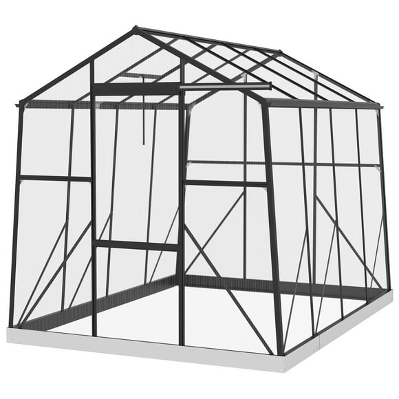 Outsunny 6' x 8' Polycarbonate Greenhouse Aluminium Walk-in Green House