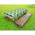 thumbnail image 1 of Geometric Outdoor Tablecloth, Classical Diamond Line Pattern with Dotted Lines Vintage Design, Decorative Washable Fabric Picnic Tablecloth, 58 X 104 Inches, Lime Green Dark Green White, by Ambesonne, 1 of 2