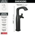 thumbnail image 2 of Delta 7766-Dst Stryke 1.2 GPM Vessel Single Hole Bathroom Faucet - Lumicoat Champagne, 2 of 2