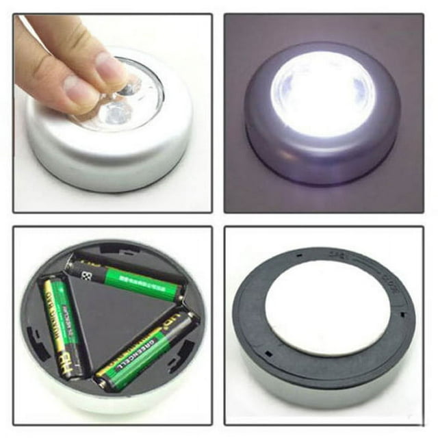 Lámpara de iluminación con interruptor de batería AAA táctil de 3 luces LED blanca