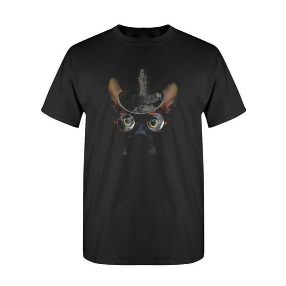 Cat With Hat And Glasses T-Shirt Men -SPIdeals Designs, Male Large