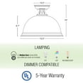 thumbnail image 4 of Kira Home Belle 14" Ceiling Light, Close to Ceiling Light Fixtures, Dome Shaped Metal Shade, Oil Rubbed Bronze/Brown |, 4 of 7