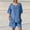 Blue, variant on CheerKidz Womens Solid V Neck Button Down 3/4 Sleeve Top with Shorts Set Casual Comfortable Two Piece Outfit for Summer and Vacation