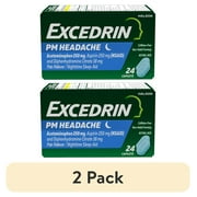 (2 pack) Excedrin Pm for Headache Relief, Acetaminophen 250Mg, Aspirin 250Mg, Diphenhydramine Citrate 38Mg, Pain Reliever, Nighttime Sleep-Aid, 24 Count