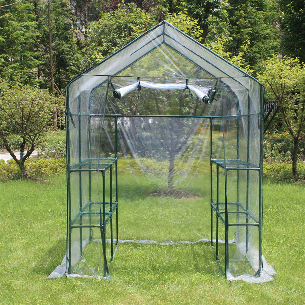 Garden Plant Tent,FOME PE Plant Tunnel Waterproof Durable Cloche Greenhouse for Plants Outdoor Portable Greenhouses with Small Zipper Doors Backyard Flower Shelter 27.627.631.5 inch 