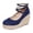 Blue, variant on Women's Boho Espadrille Wedges Cross Strap Closed Toe Sandals on Casual Sandals for Vacation Beach Wedding Red 9