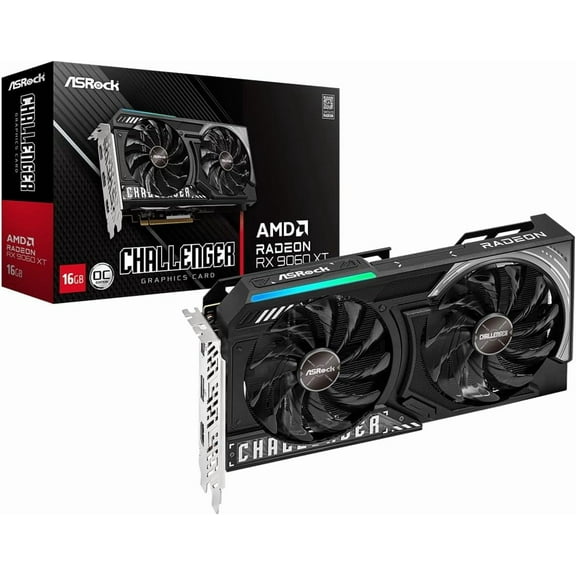 ASRock Challenger Radeon RX 9060 XT 16GB GDDR6 PCI Express 5.0 x16 Graphics Card RX9060XT CL 16GO RX 9060XT