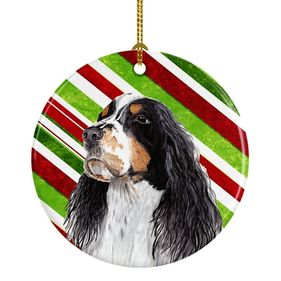 Carolines Treasures SC9321-CO1 Springer Spaniel Candy Cane Holiday Christmas Ceramic Ornament 3 in multicolor