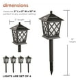 thumbnail image 4 of Alpine Corporation 16" Outdoor Metal Solar LED Light Pathway Stakes, Set of 4, Black, 4 of 13