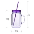 Cupture Insulated Plastic Mason Jar Tumbler Mug with Straw Lid and