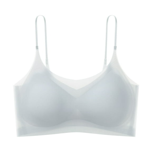 Bigersell Backless Sports Bra Ladies Seamless Comfortable 1 Piece No Underwire Vest Breathable Push-Up Bra Woman Underwear Short Size Wireless Bra, Style 9323, Gray 34B