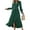 Dark Green, variant on FreshPretty Womens Boho Cocktail Maxi Dress Fall Fashion V Neck Long Sleeve Swiss Dot Flowy Slit Wedding Guest Dresses