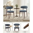 thumbnail image 5 of EOP Wooden Dining Chairs Set of 4, Farmhouse Kitchen Side Chairs with Foot Pegs, Mid-Century Modern Fabric Upholstered Dining Room Chairs for Kitchen, Dining Room, Blue, 5 of 9
