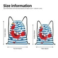 thumbnail image 4 of Kdxio Red Funny Crab on Blue Stripe Print Drawstring Backpack Bag,Waterproof Draw String Back Sack, Gym Drawstring Bags Swim Bag For Unisex, 4 of 9
