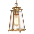 thumbnail image 2 of LNC 1-Light Modern Pendant Light in Gold Finish with Seeded Glass Shade, 2 of 12