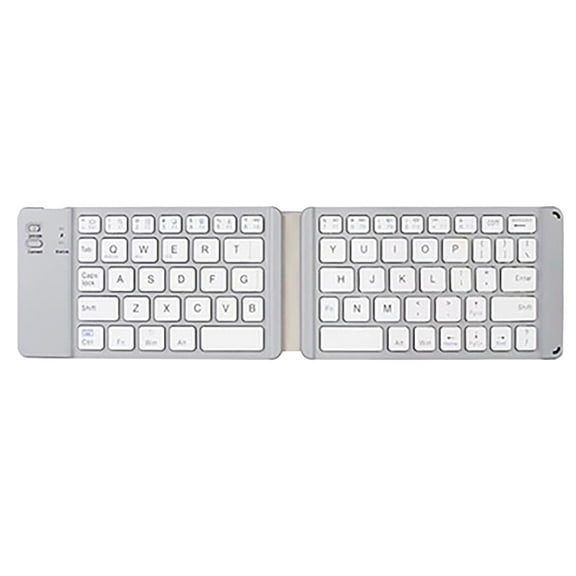 Oggfader Keyboards for Computers Mini folding bluetooth keyboard portable wireless keyboard thin keyboard White