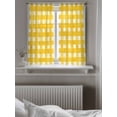 thumbnail image 5 of Yellow Plaid Curtains 54 Inch Length,Sheer Curtains for Bedroom Living Room Window Watercolor Grid Checker Gingham Farmhouse Rod Pocket Drapes Kitchen Curtains Small Half Window 42"x54" 2 Panels, 5 of 6