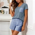 thumbnail image 4 of Ynynloco Womens Pajama Sets Short Sleeve Pajamas for Women Sets Soft Comfy Lounge Sets Casual V Neck Loungewear Sleepwear PJS, 4 of 8