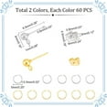 thumbnail image 5 of 120Pcs 2 Colors Iron Ball Post Stud Earring Findings Round Ear Pin with 120pcs Open Jump Rings Hypoallergenic Golden Ear Stud Findings for Jewelry Earring Making, 5 of 9