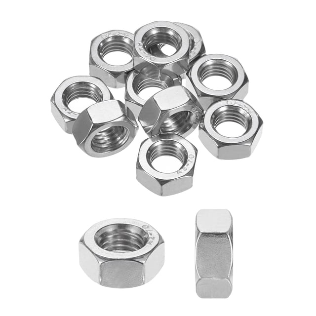 Uxcell Paquete de 10 tuercas hexagonales métricas M14 x 2mm de acero inoxidable