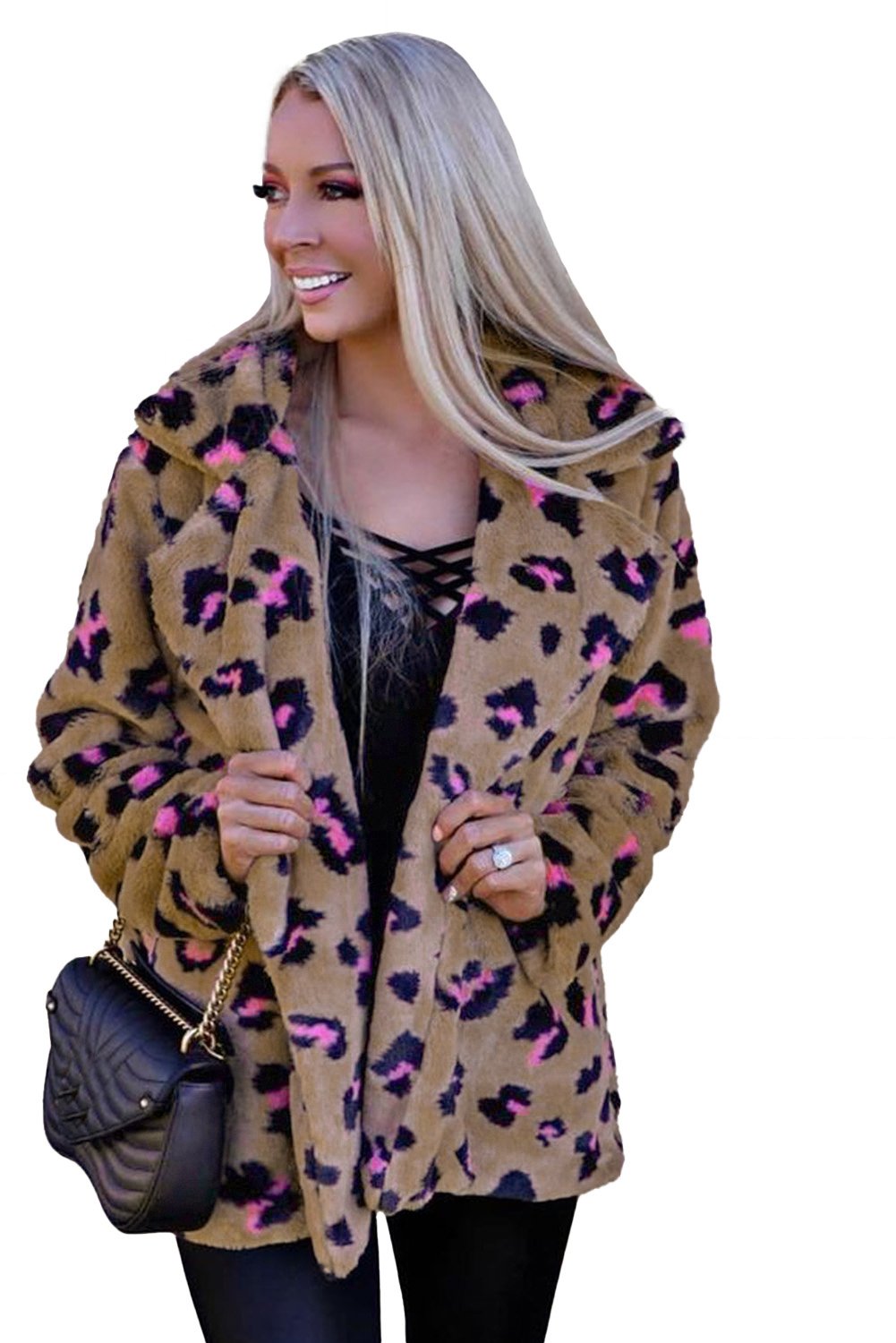 plush leopard coat