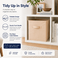 thumbnail image 7 of Foldable Uncovered Storage Box, Large Open-Top Organizer Bin for Wardrobe, Closet & Sundries, Sturdy Collapsible Storage Container for Home, Bedroom & Laundry Organization, 12*12*12in, Beige, 7 of 7