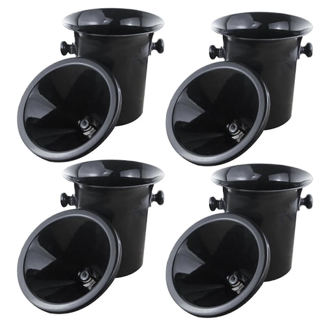 26-27 4x Wine Dump Black Plastic Wine Spittoon - Standard Size With Black Funnel Champagne Bucket