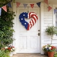 thumbnail image 6 of AZXY 13.78 Inch Heart Shaped 4th of July Patriotic Wreath, Red White Blue Artificial Rose Wreath with White Stars, Americana Decor for Independence Day Memorial Day Front Door Indoor Outdoor, 6 of 7