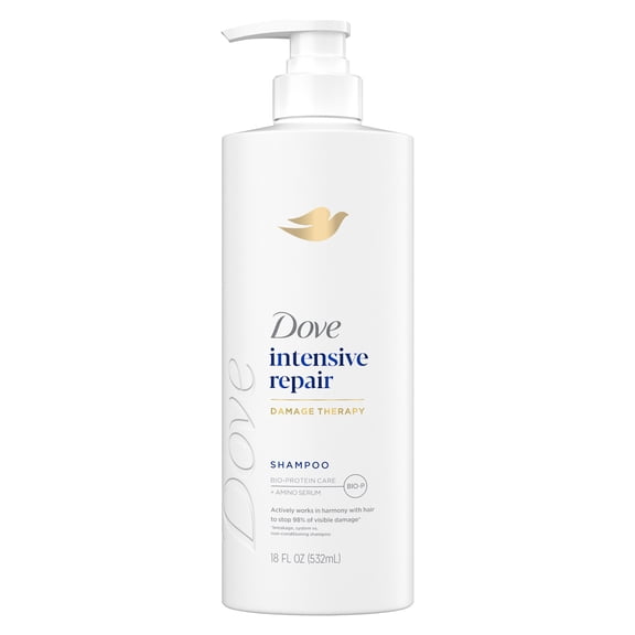 Dove Shampoo for Damaged Hair Intensive Repair with Bio-Protein Care Technology and Amino Serum, 18 Fl Oz